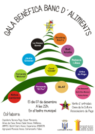 Cartell gala benèfica a favor del banc d'aliments de Pego