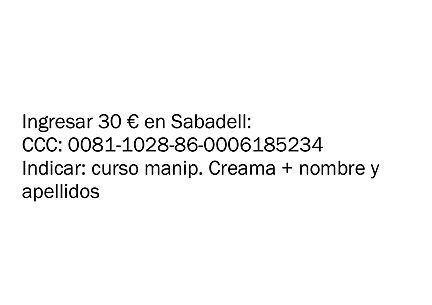 Curs de manipulador d'aliments