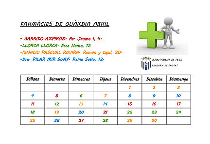 Farmacies de guardia abril 2016
