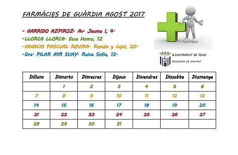 Farmacies de guardia agost 2017