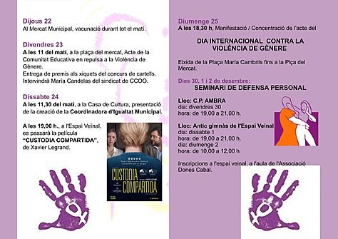 Programa actes 25 de novembre